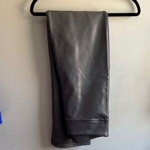 Gray Faux Leather Leggings